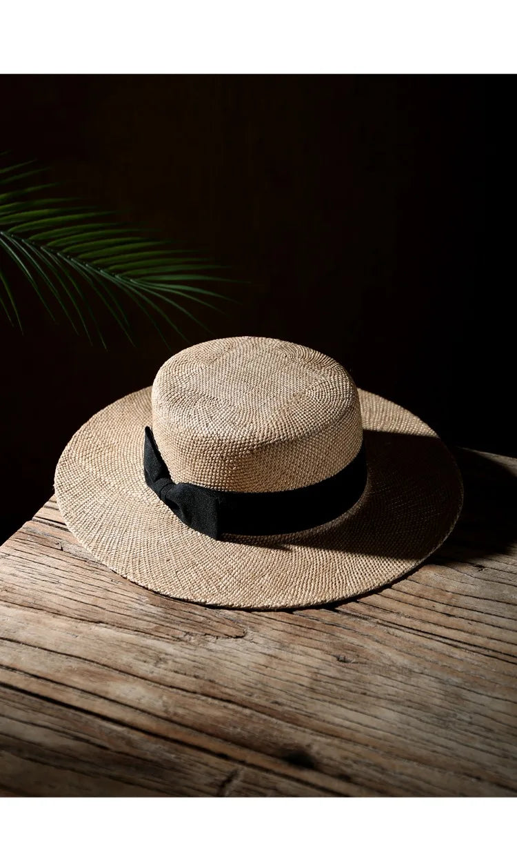 Chapéu Panamá Clássico de Palha Natural com Laço – Praia Unissexo