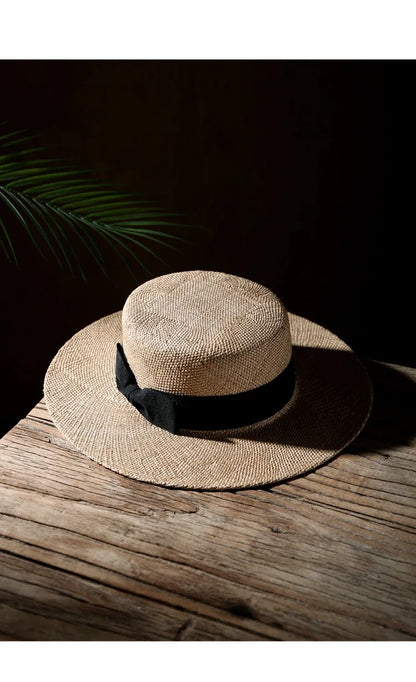 Chapéu Panamá Clássico de Palha Natural com Laço – Praia Unissexo