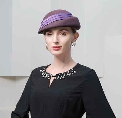 Elegant Wool Pillbox Beret – Sophisticated Style