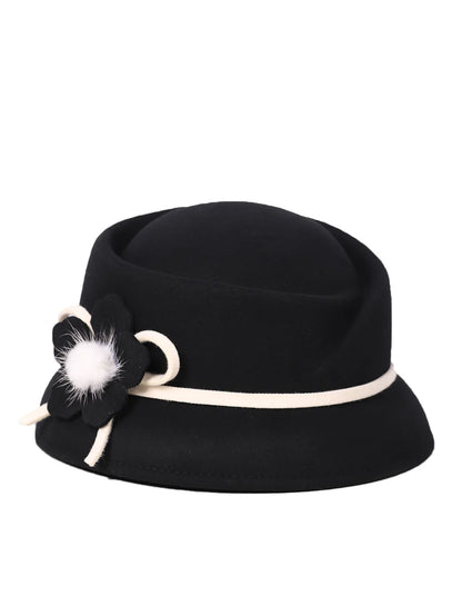 Chapéu Bowler com Flor e Laço – Elegância Formal
