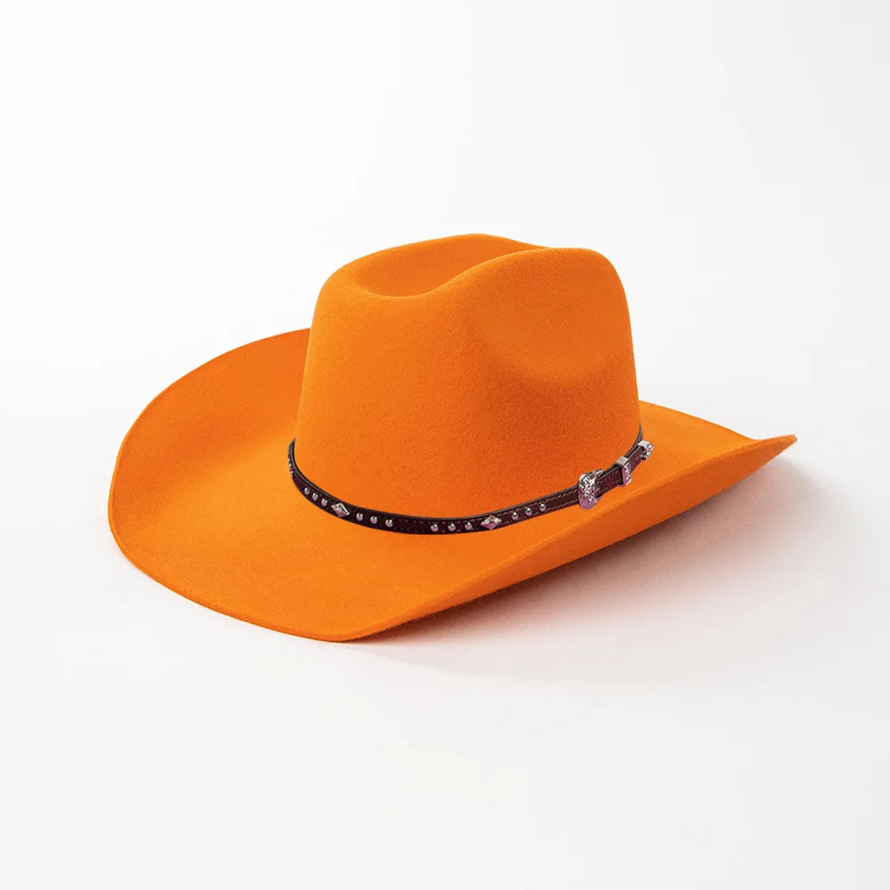 Chapéu Cowboy Lã 100% com Faixa Couro – Estilo Western