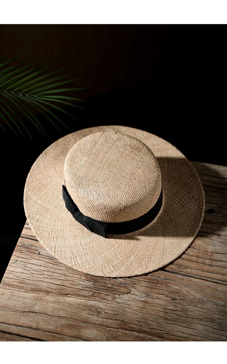 Chapéu Panamá Clássico de Palha Natural com Laço – Praia Unissexo