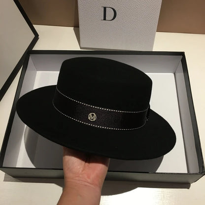 Chapéu Fedora de Lã Feltrada Aba Larga – Estilo Britânico Unissexo
