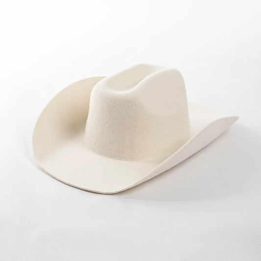 Wool felt cowboy jazz hat rolled brim – casual European American fashion unisex hat