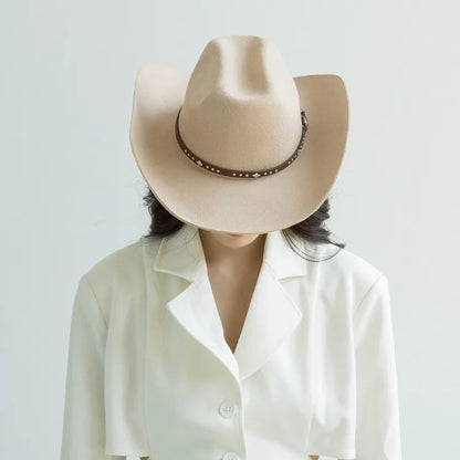 Chapéu Cowboy Lã 100% com Faixa Couro – Estilo Western