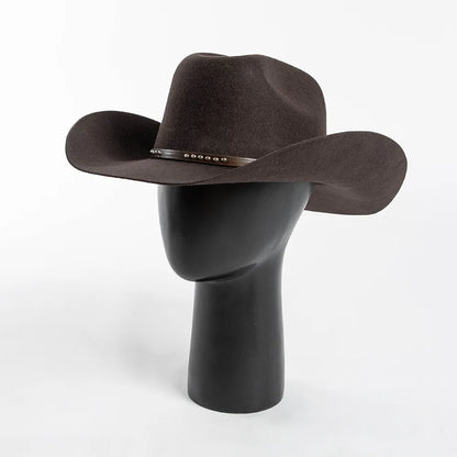 Chapéu Cowboy de Lã Pura – Estilo Western Vintage