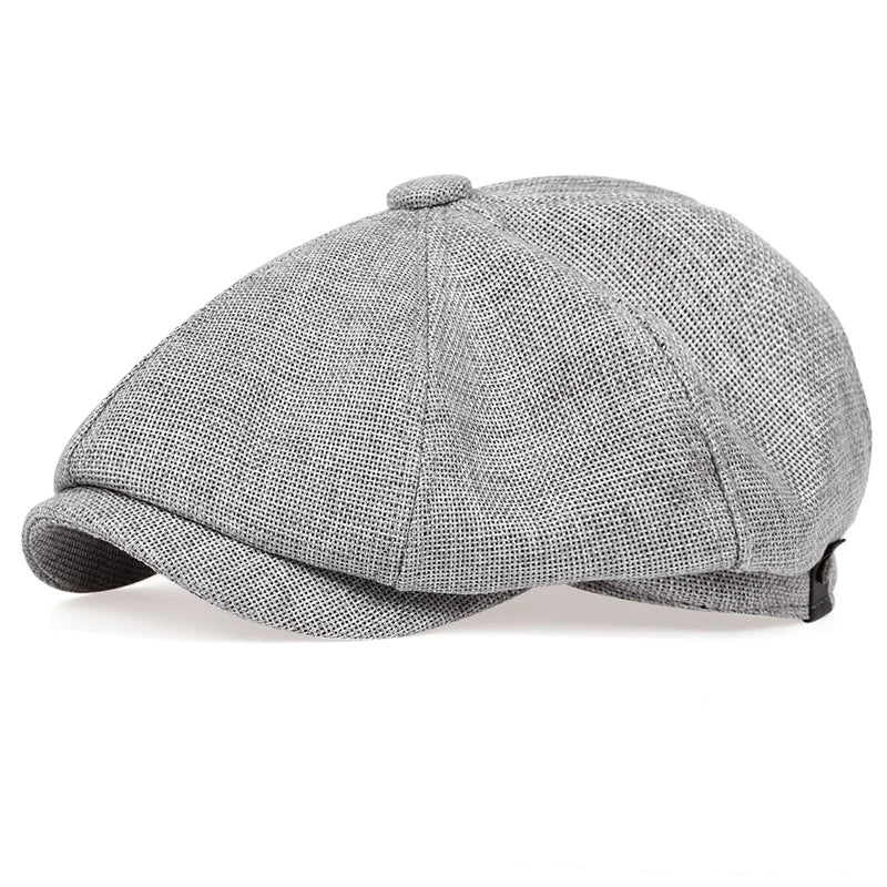 Boina Retro Estilo Britânico Premium – Chapéu Octogonal Espinha de Peixe