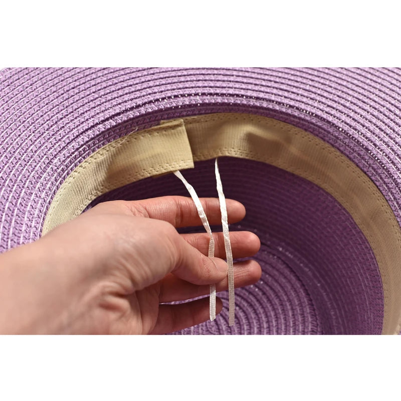 Chapéu de Sol de Palha Aba Plana com Fita – Fashion Feminino Praia Verão