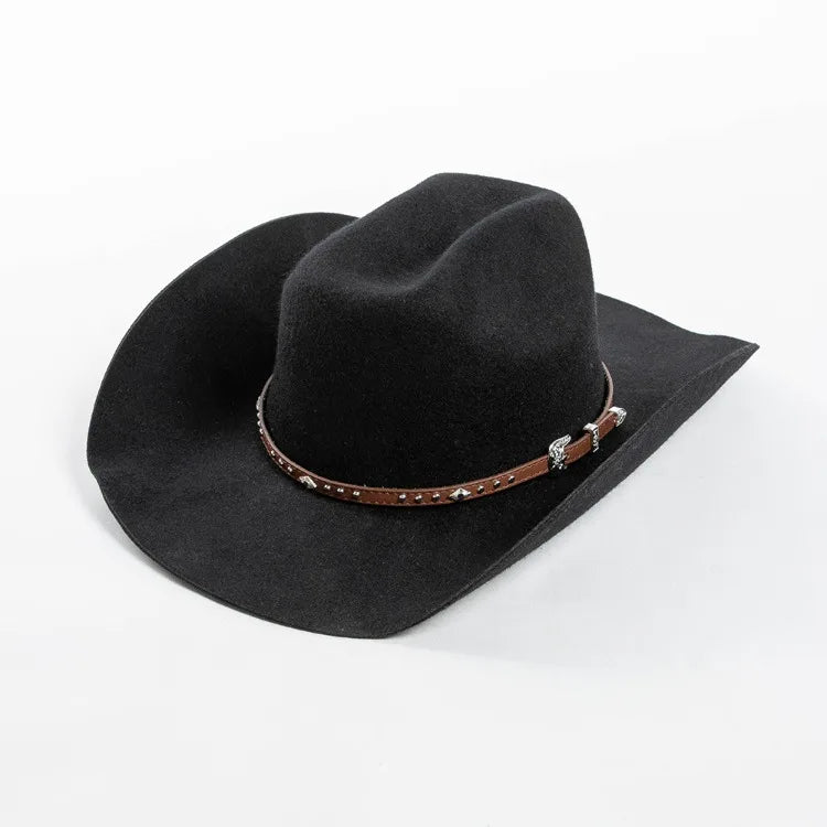 Chapéu Cowboy Lã 100% com Faixa Couro – Estilo Western