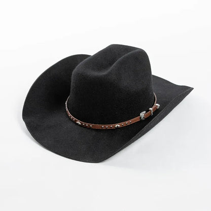Chapéu Cowboy Lã 100% com Faixa Couro – Estilo Western