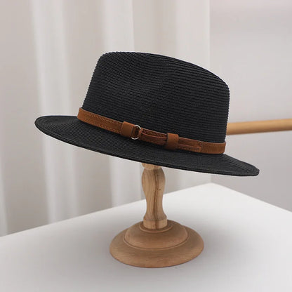 Woven Straw Hat with Wide Brim for Summer