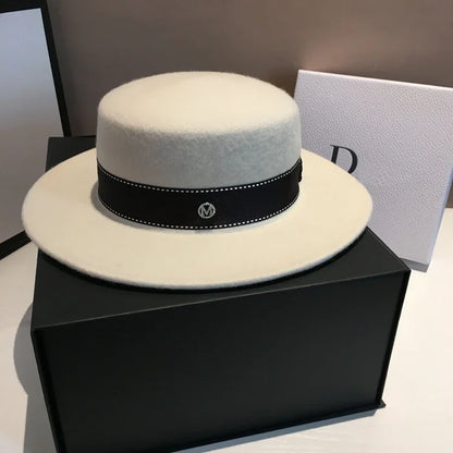 Chapéu Fedora de Lã Feltrada Aba Larga – Estilo Britânico Unissexo
