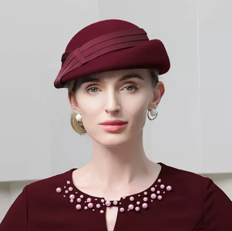 Elegant Wool Pillbox Beret – Sophisticated Style