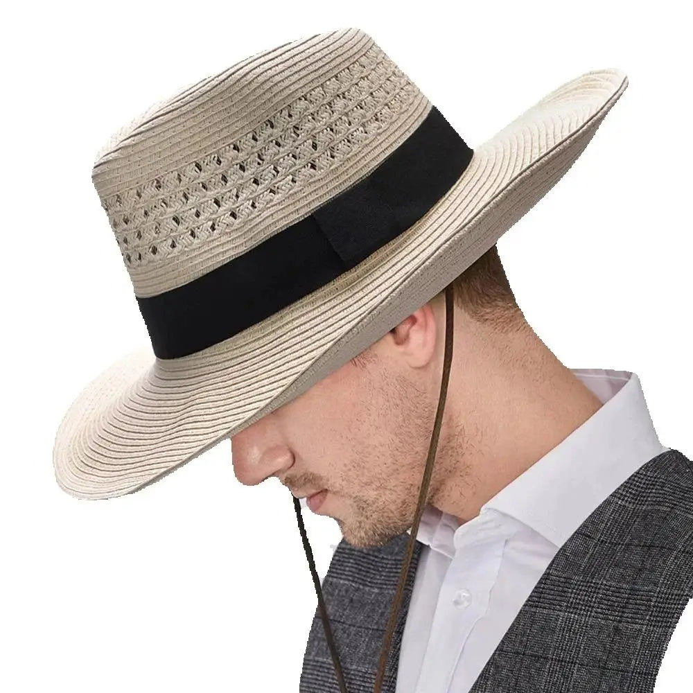 Large size straw cowboy hat 58-62cm – oversized summer sun hat for men and women