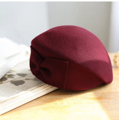 British Top Beret with Bow – Classic Elegance