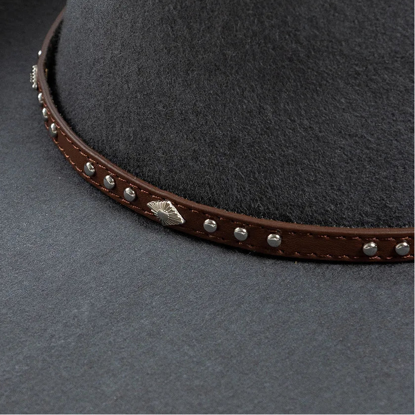 Chapéu Cowboy Lã 100% com Faixa Couro – Estilo Western