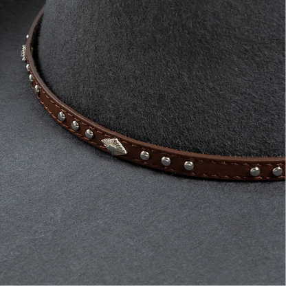Chapéu Cowboy Lã 100% com Faixa Couro – Estilo Western