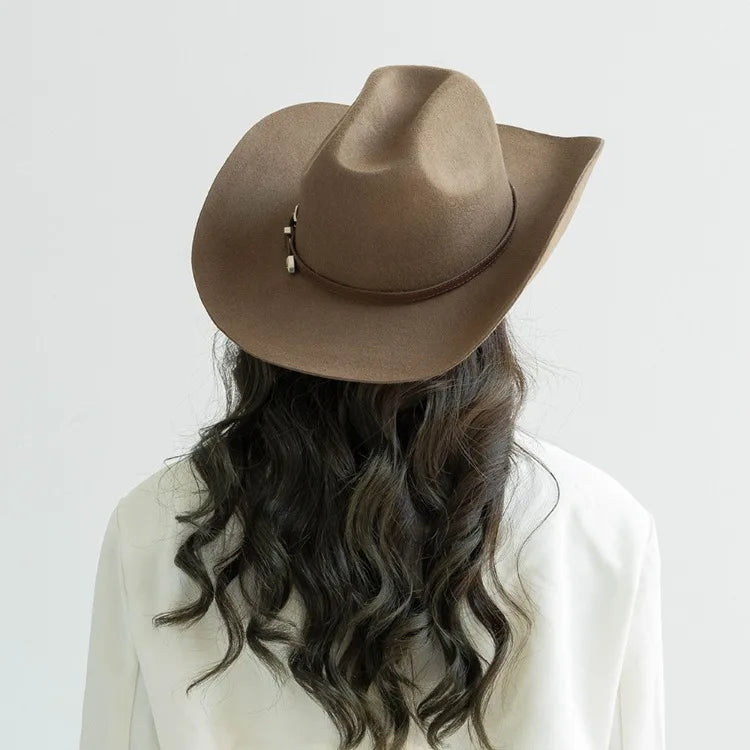 Chapéu Cowboy Lã 100% com Faixa Couro – Estilo Western