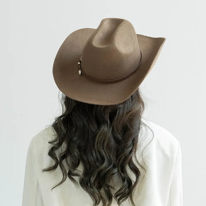Chapéu Cowboy Lã 100% com Faixa Couro – Estilo Western