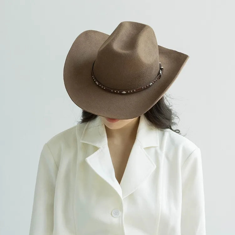 Chapéu Cowboy Lã 100% com Faixa Couro – Estilo Western