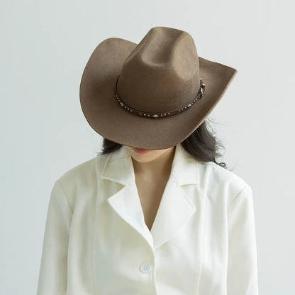 Chapéu Cowboy Lã 100% com Faixa Couro – Estilo Western
