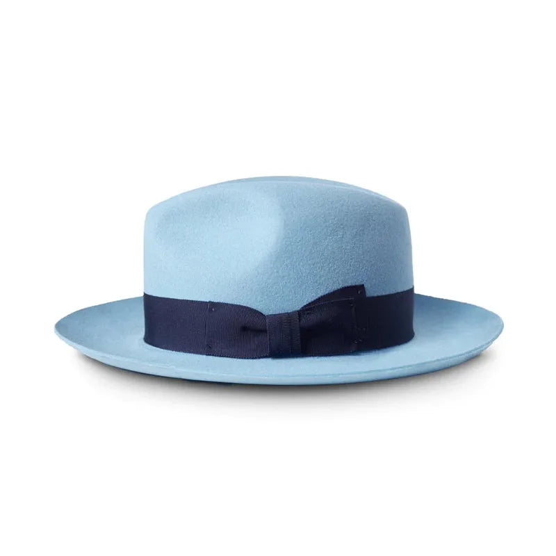 Fedora Retro de Lã Pura com Nó – Estilo Jazz Europeu