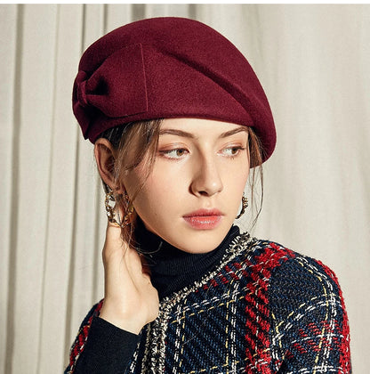 British Top Beret with Bow – Classic Elegance