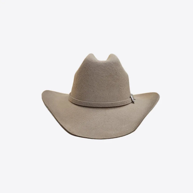 Chapéu Cowboy Lã 100% Aba Curva – Estilo Western Clássico