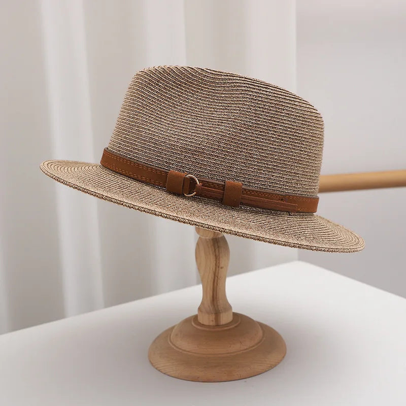 Woven Straw Hat with Wide Brim for Summer
