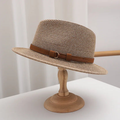 Woven Straw Hat with Wide Brim for Summer