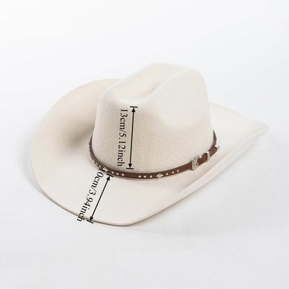 Chapéu Cowboy Lã 100% com Faixa Couro – Estilo Western