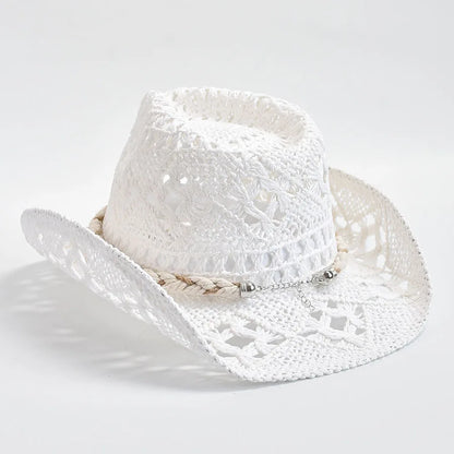 Chapéu de Palha Tecido à Mão com Conchas – Panama Feminino Praia Verão