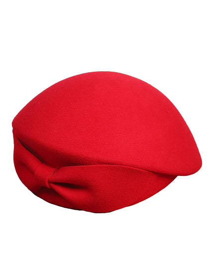 Chapéu Pillbox de Lã Pura com Laço – Elegância Vintage