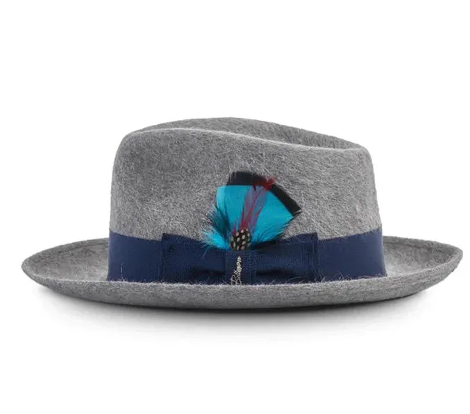 Fedora Retro de Lã Pura com Nó – Estilo Jazz Europeu