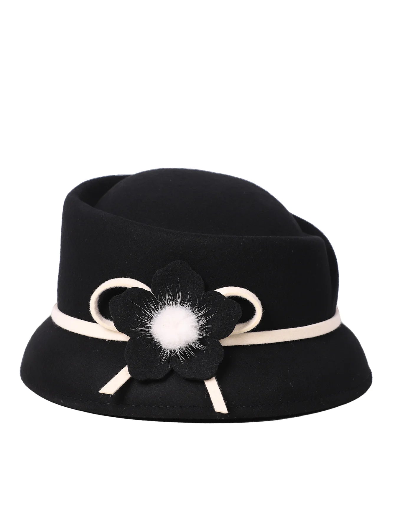 Chapéu Bowler com Flor e Laço – Elegância Formal