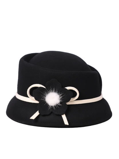 Chapéu Bowler com Flor e Laço – Elegância Formal