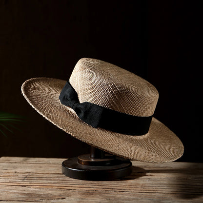 Chapéu Panamá Clássico de Palha Natural com Laço – Praia Unissexo