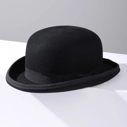 Chapéu Bowler de Lã Pura – Estilo Vitoriano Clássico