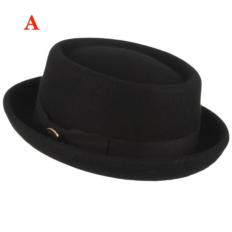 Premium Pork Pie Hat in 100% Pure Wool – Timeless Elegance