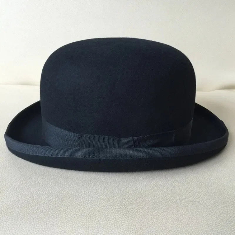 Chapéu Bowler de Lã Pura – Estilo Vitoriano Clássico