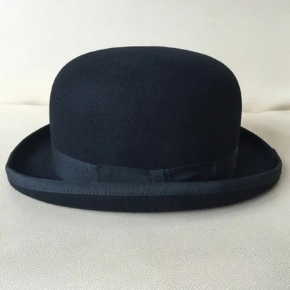 Chapéu Bowler de Lã Pura – Estilo Vitoriano Clássico