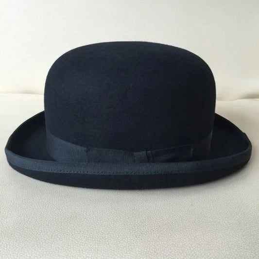 Chapéu Bowler de Lã Pura – Estilo Vitoriano Clássico