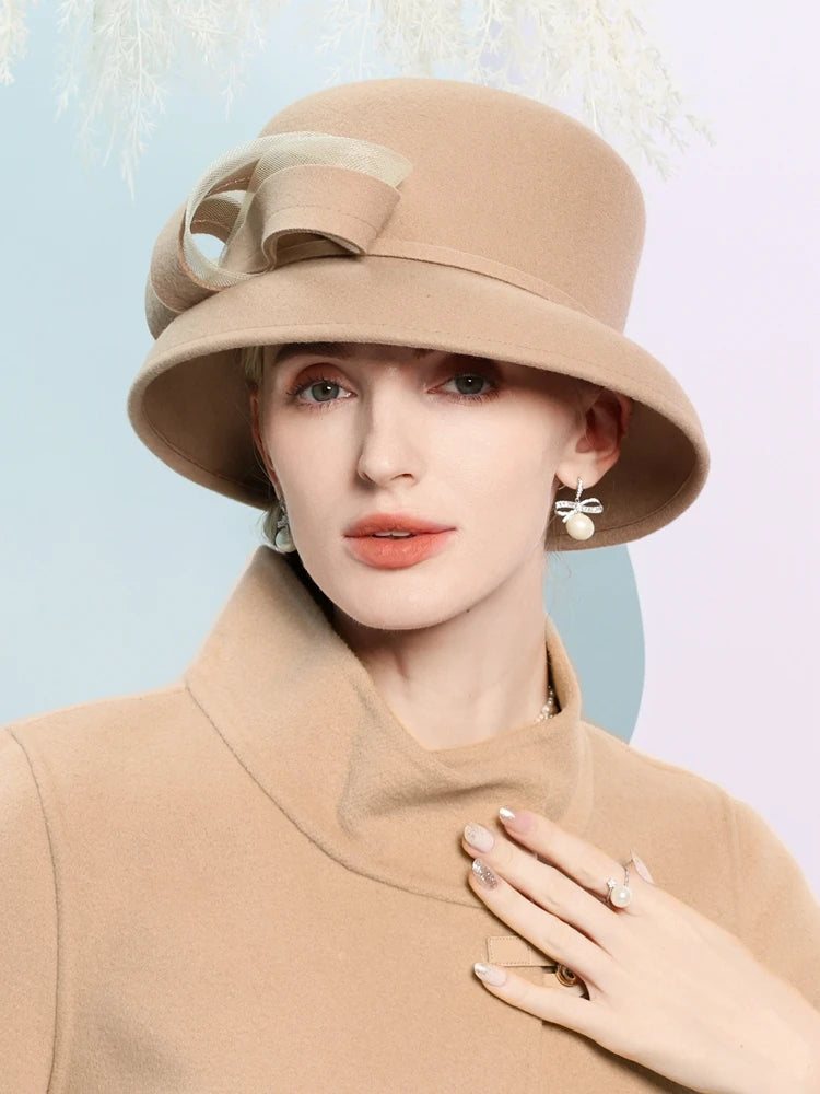 Chapéu Fedora Bowler Vinho com Laço – Elegância Inverno