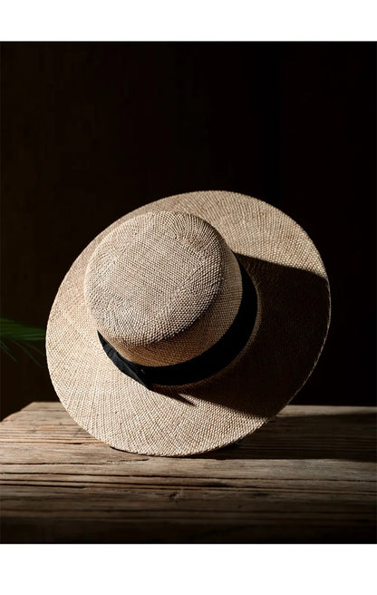 Chapéu Panamá Clássico de Palha Natural com Laço – Praia Unissexo