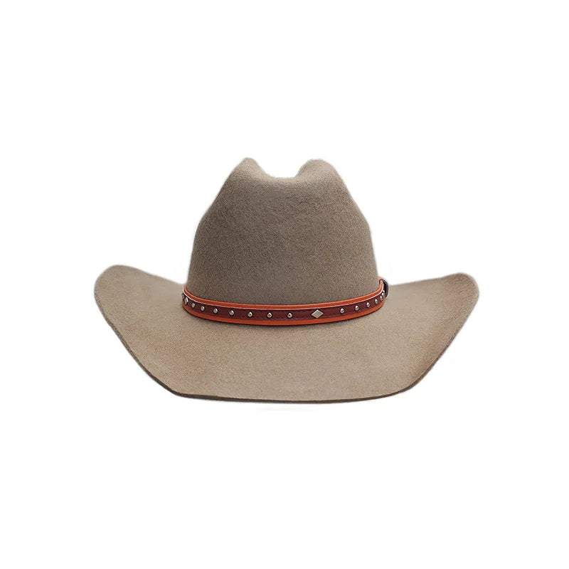 100% Wool Western Cowboy Hat Wide Brim – Unisex Elegance