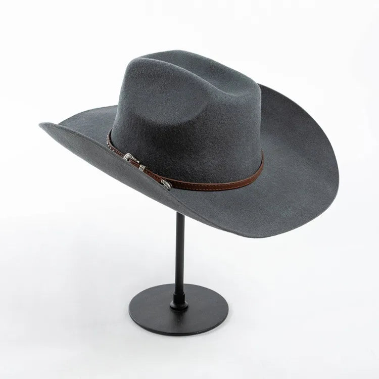 Chapéu Cowboy Lã 100% com Faixa Couro – Estilo Western