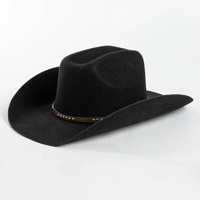 Chapéu Cowboy de Lã Pura – Estilo Western Vintage