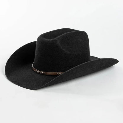 Chapéu Cowboy de Lã Pura – Estilo Western Vintage