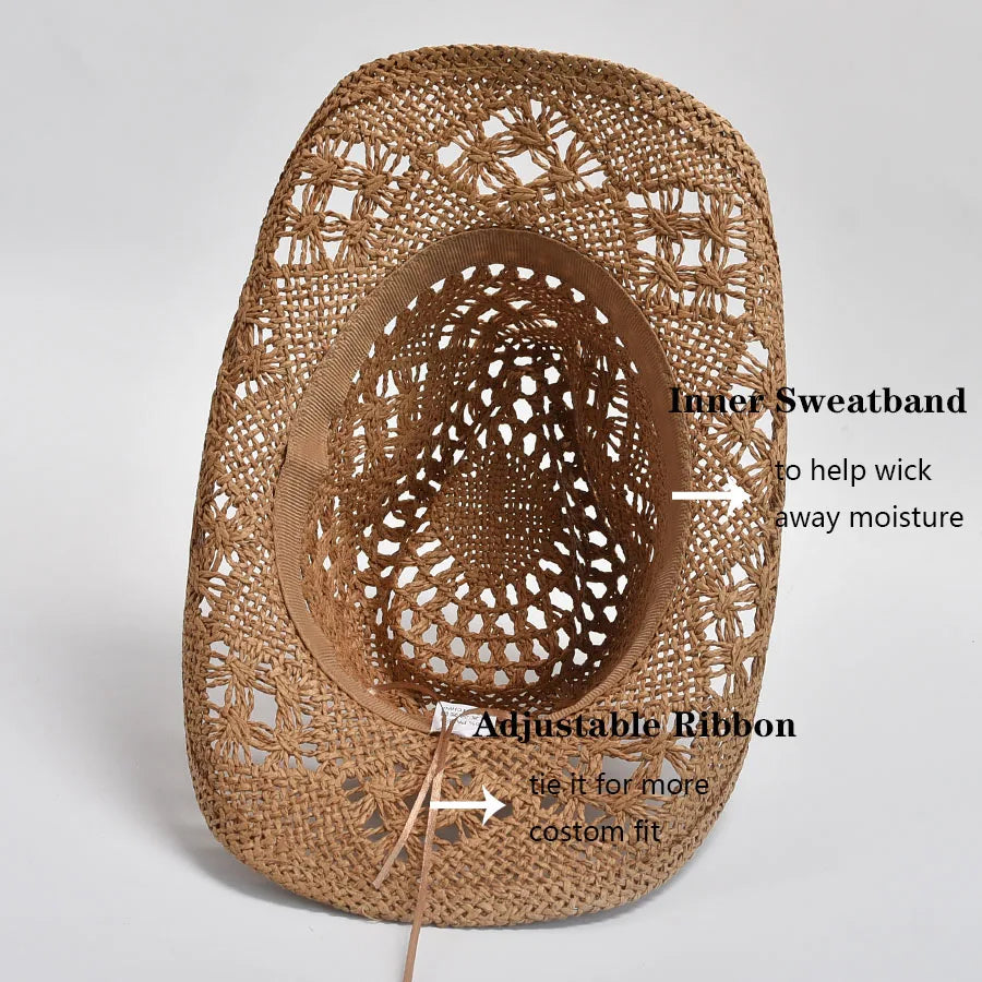 Chapéu de Palha Tecido à Mão com Conchas – Panama Feminino Praia Verão