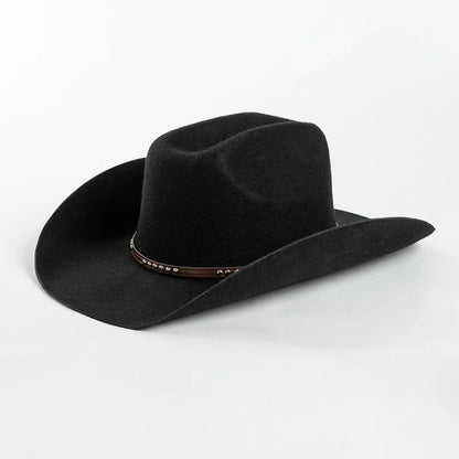 Chapéu Cowboy de Lã Pura – Estilo Western Vintage